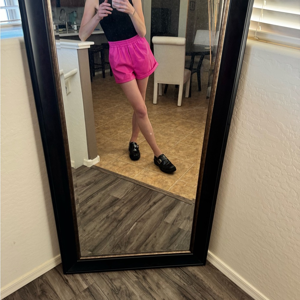 Revolve Steve Madden Fonda Pink Leather Shorts